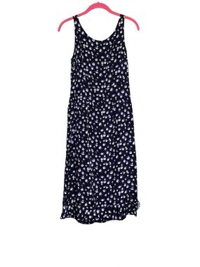 Claudie Pierlot Parisian Floral Midi Dress Black Romantic Minimalist Chic Small
